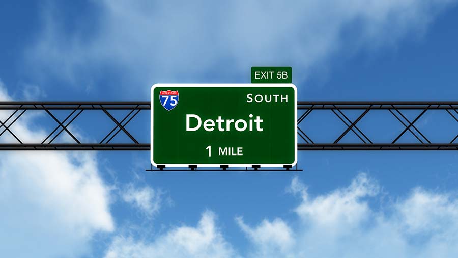 Detroit Highway Sign